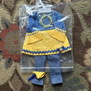Yellow and Blue Doll Outfit with Necklace
